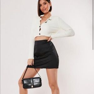 Missguided Black Satin Skirt